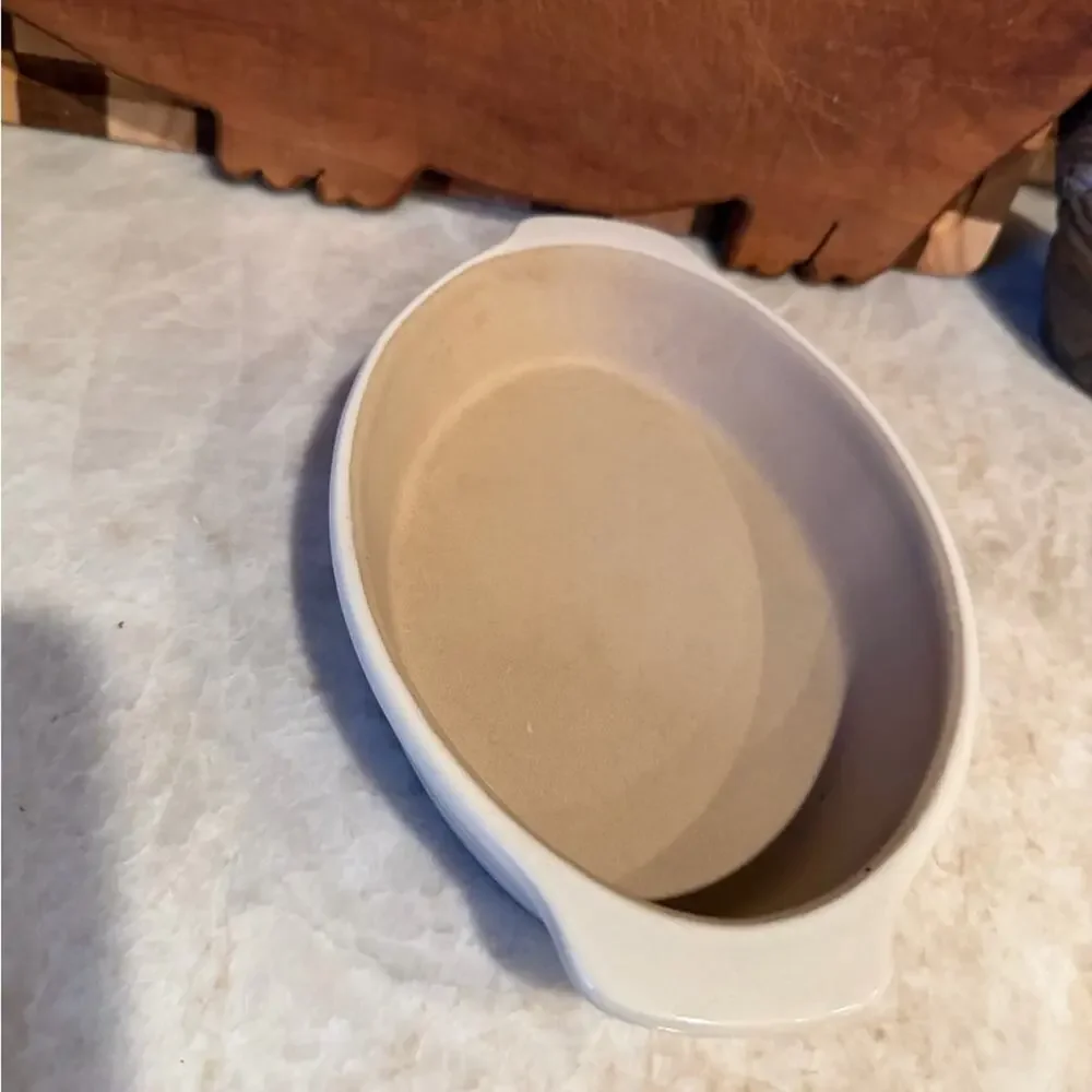 Pampered Chef small Cream Oval Baking Dish